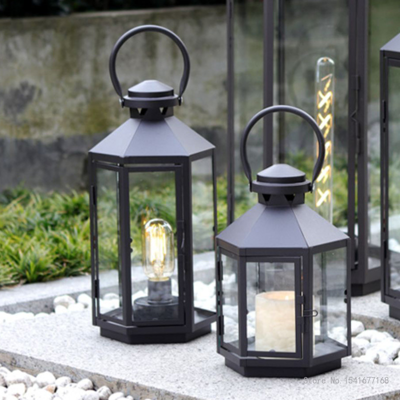 Candle Making Glass - Nordic Outdoor Glass Windproof Candlestick, Wrought