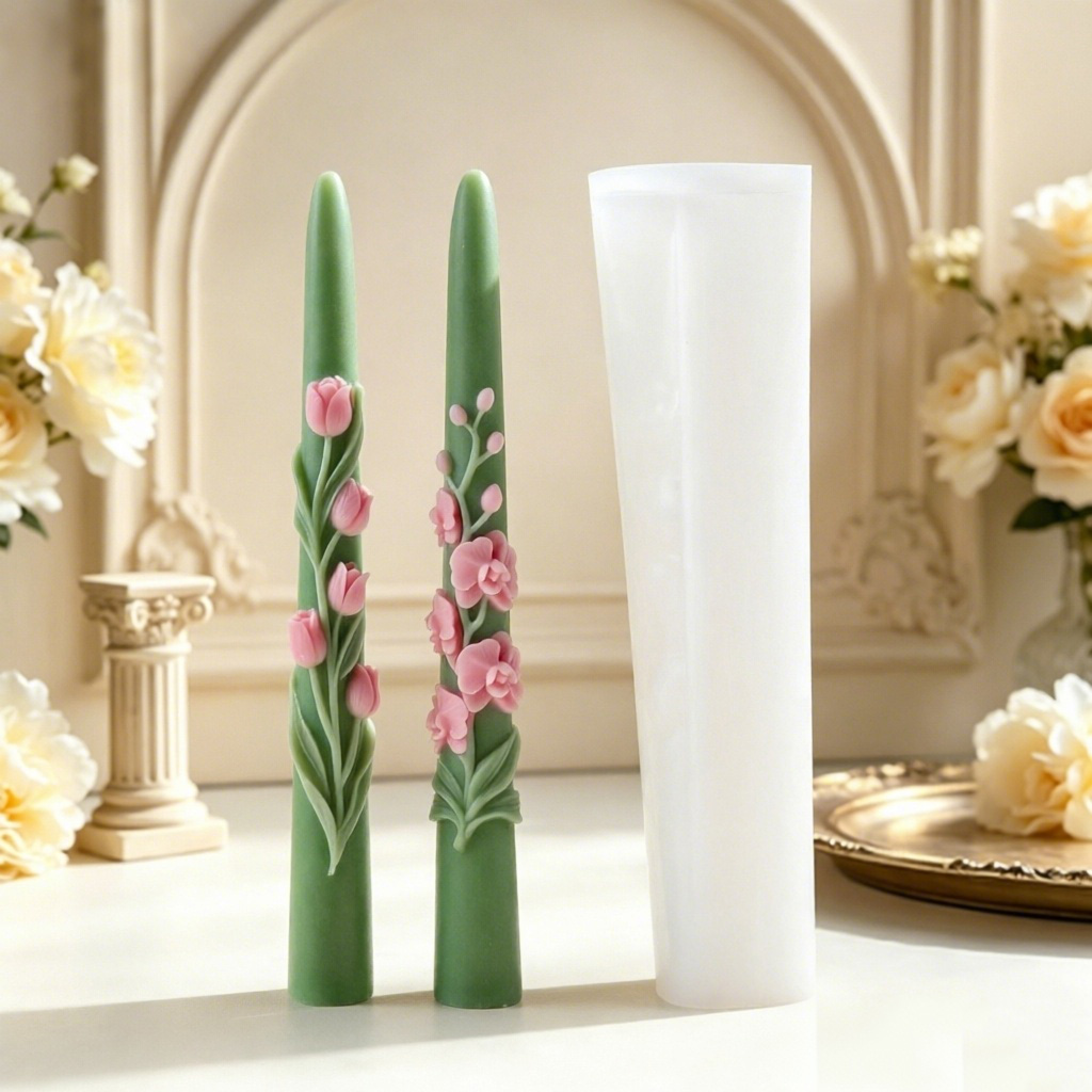 Candle Making Tips - Long Pole Flower Taper Candle Silicone