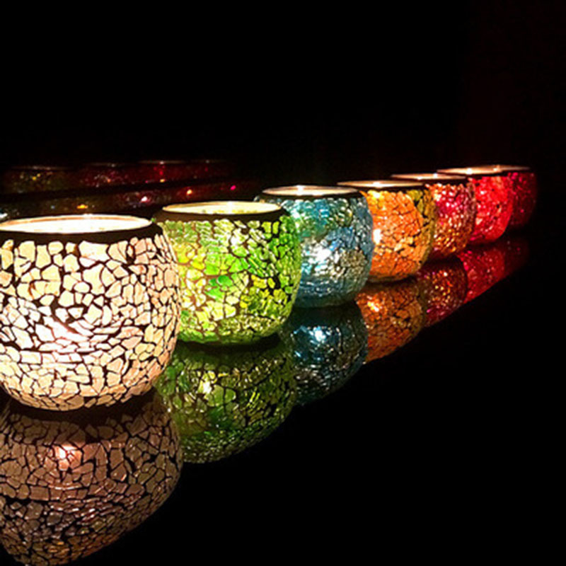 Candle Making Glass - Color Snowflake Mosaic Moroccan Glass Votive