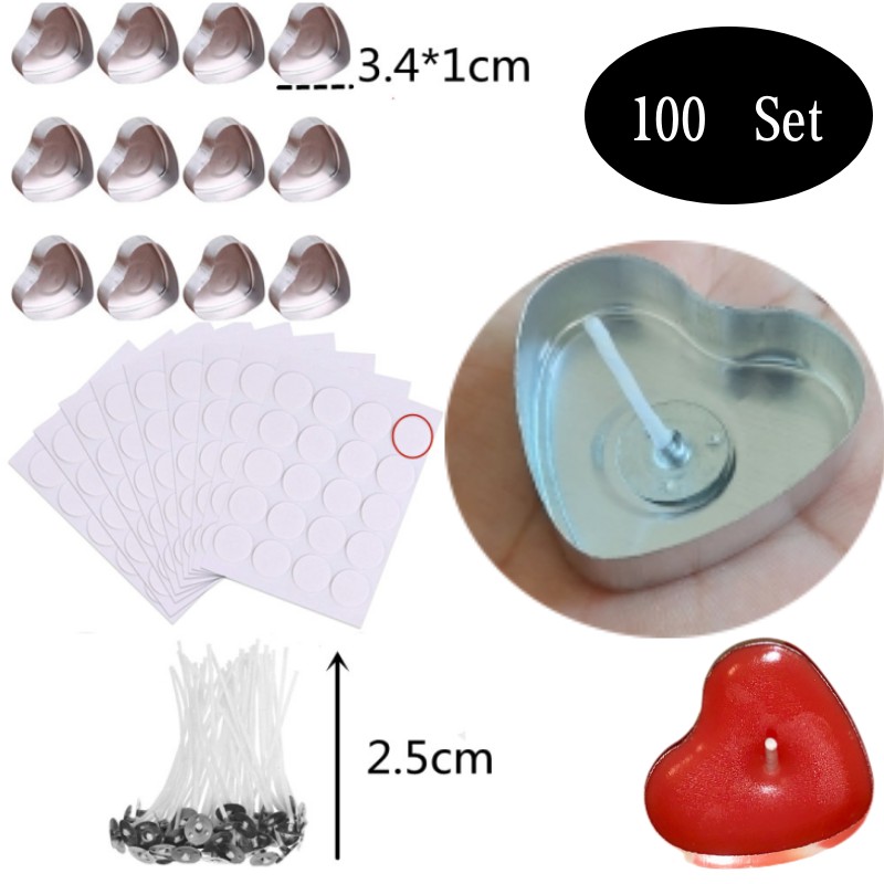 100 Sets Heart shaped Empty Al - Candle Making Tips review and price
