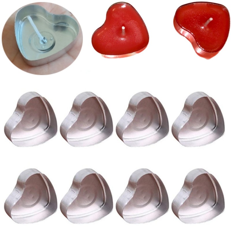 100 Sets Heart shaped Empty Al - Candle Making Tips review and price