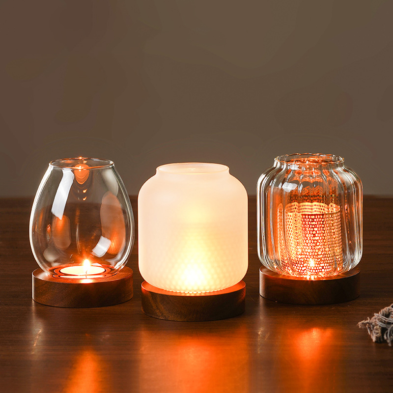 Vintage Wooden Candle Holder W - Candle Making Glass review and price