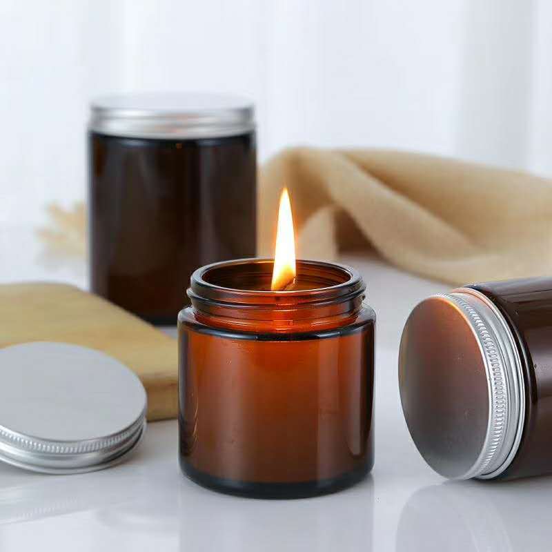 6pc 100/250ml Amber Glass Cand - Candle Making Glass review and price